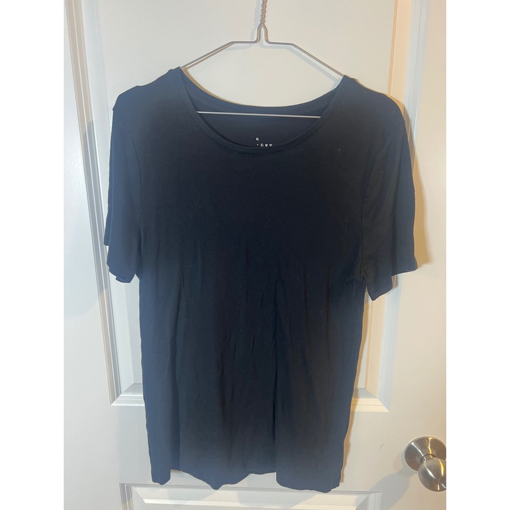 A New Day Womens T-Shirt Short Sleeve Crew Neck Black Large
